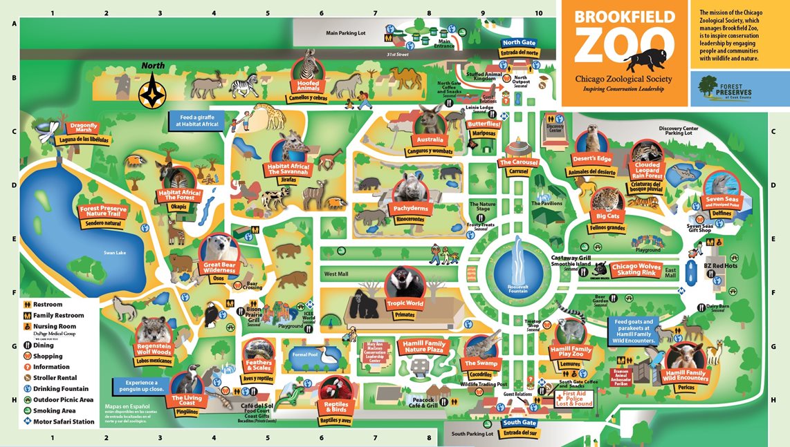 Brookfield Zoo Map Chicago